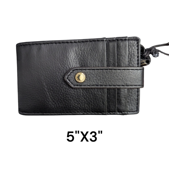 Aimee Kestenberg | Women's Leather Card Holder Case Vittoria | Black | 5"x3" - Picture 3 of 12